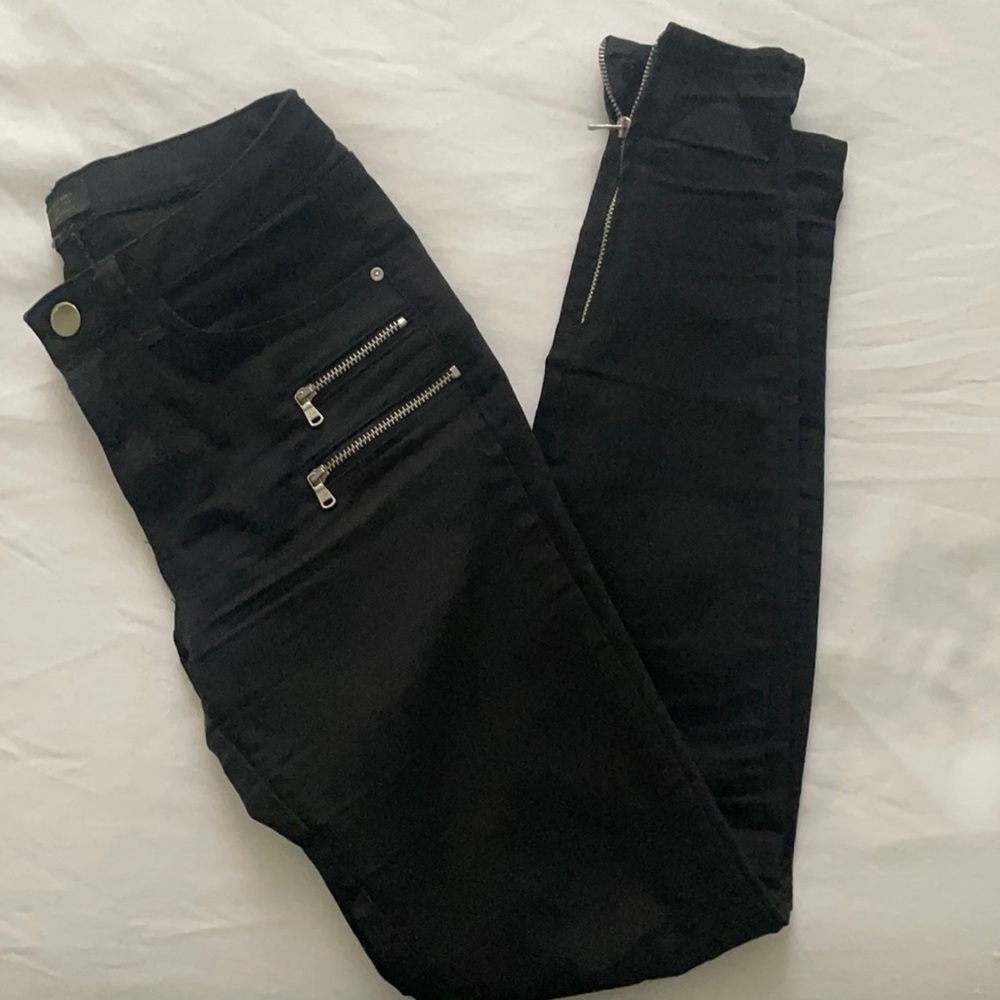 Zara black denim skinny jeans